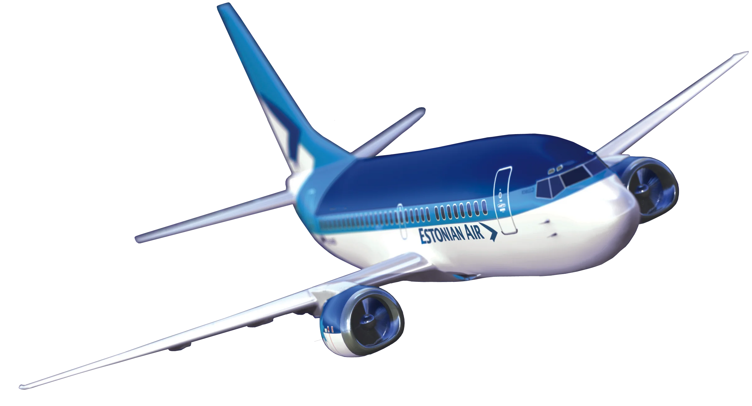 Modern Commercial Boeing 737 Passenger Aircraft Stylized Clipart Illustration