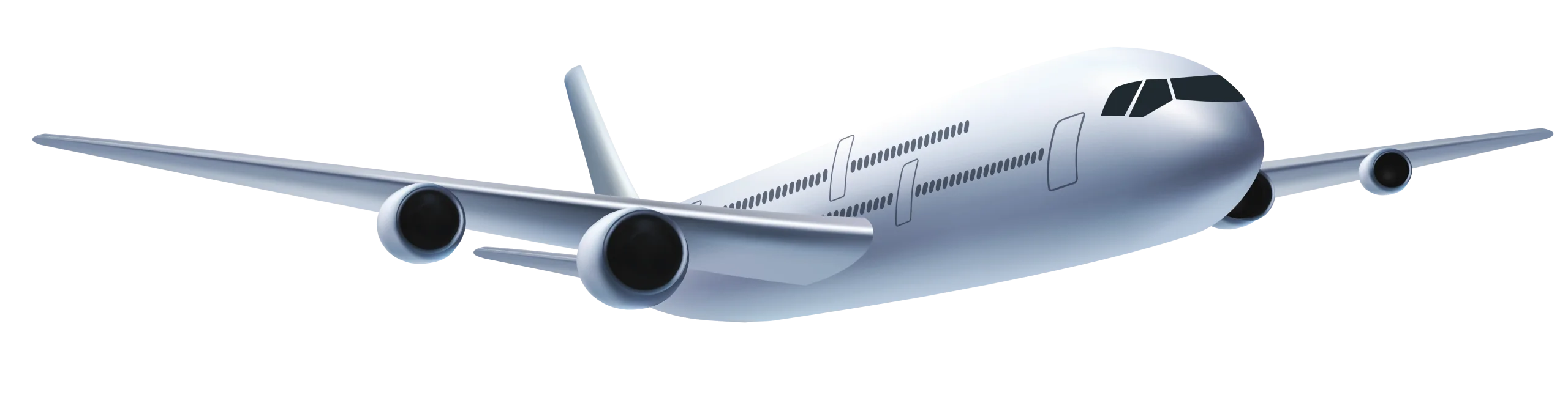 Modern Commercial Passenger Aircraft Sleek Minimalist Clipart Illustration Design
