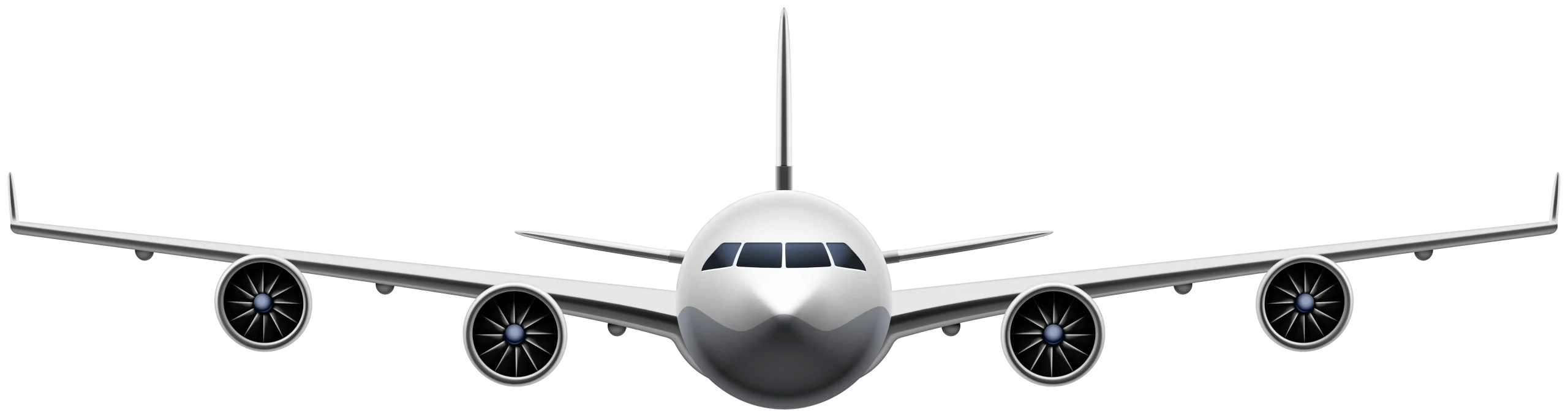 Modern Four-Engine Commercial Aircraft Sleek Minimalist Airplane Clipart Design