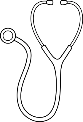 Professional Medical Diagnostic Stethoscope Clipart in Minimalist Line Art Style