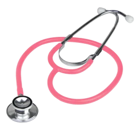 Professional Medical Diagnostic Stethoscope Clipart with Soft Pink Acoustic Tube