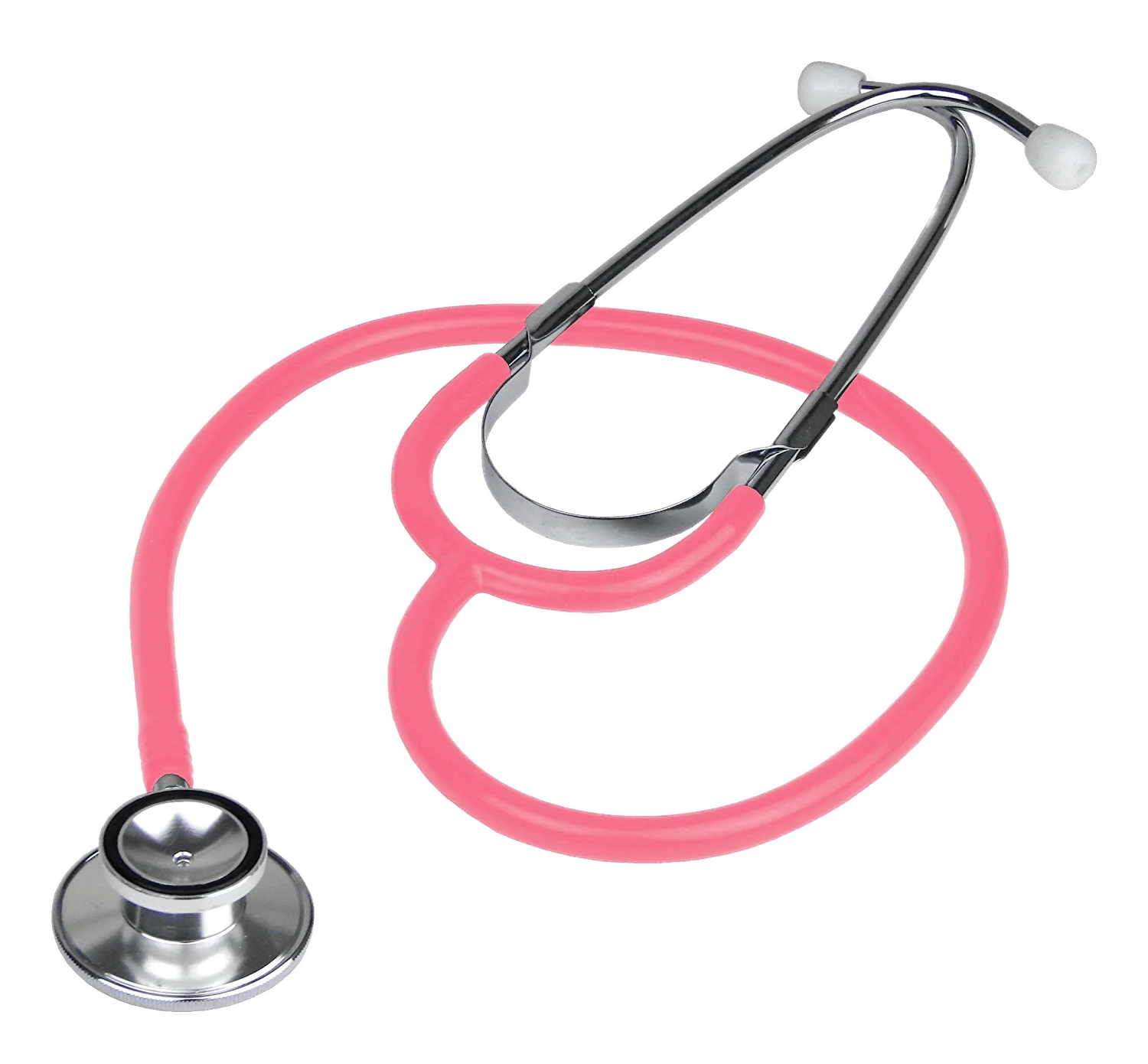 Professional Medical Diagnostic Stethoscope Clipart with Soft Pink Acoustic Tube
