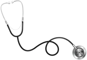 Professional Medical Diagnostic Stethoscope Monochrome Clipart Illustration