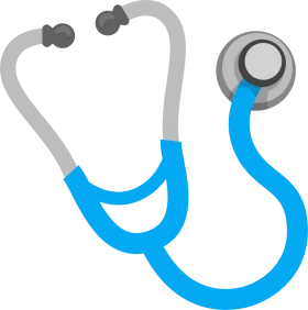Professional Medical Stethoscope Diagnostic Tool Blue and Gray Clipart Image