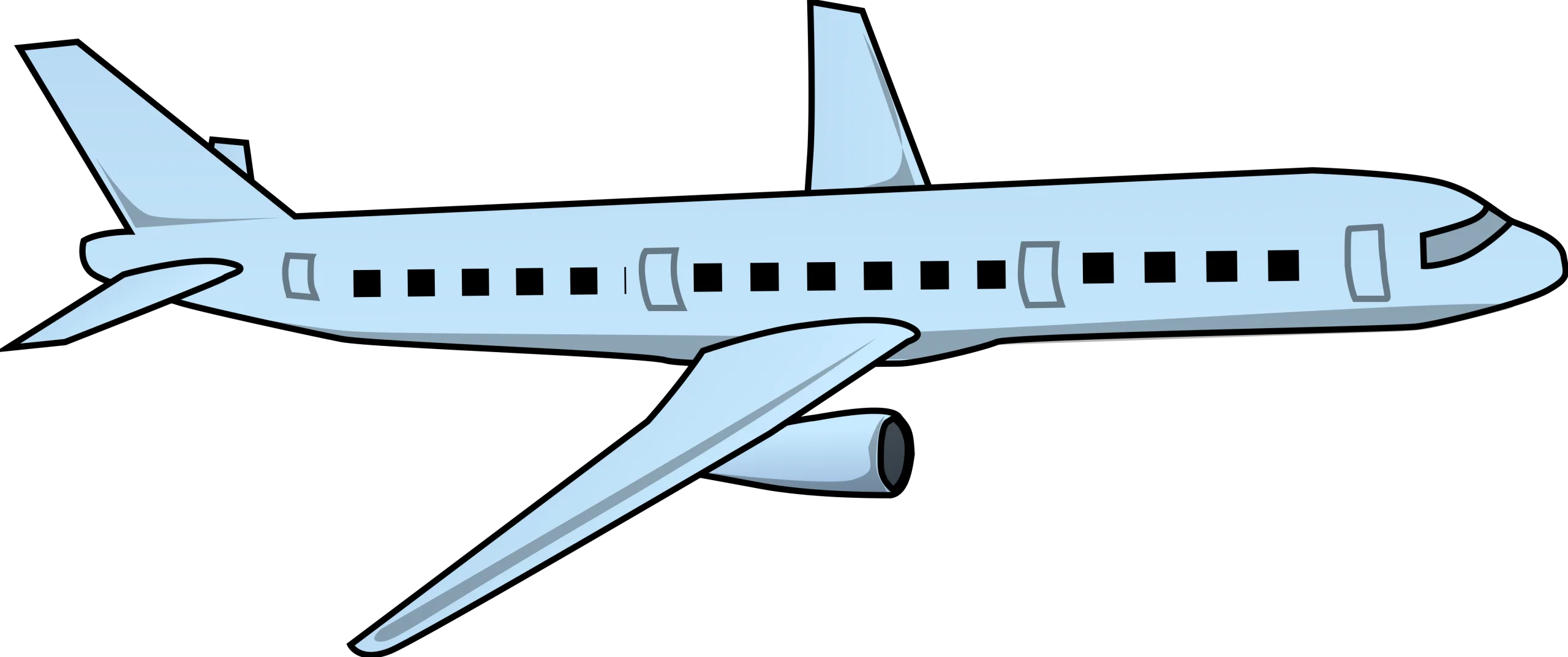 Sleek Commercial Passenger Airplane Side View Illustration Clipart Design
