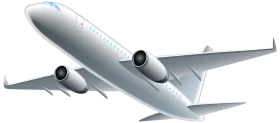 Sleek Modern Commercial Passenger Aircraft Clipart Illustration in Pristine White