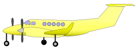 Sleek Yellow Twin-Engine Propeller Aircraft Clipart Illustration Design