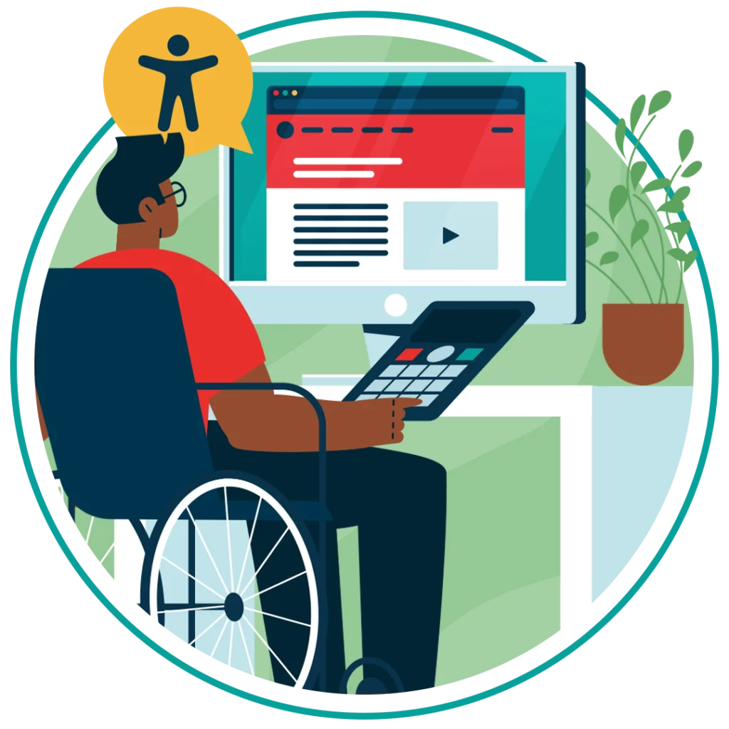 Accessibility in Digital Workspace: Empowering Professionals with Disabilities Clipart Illustration