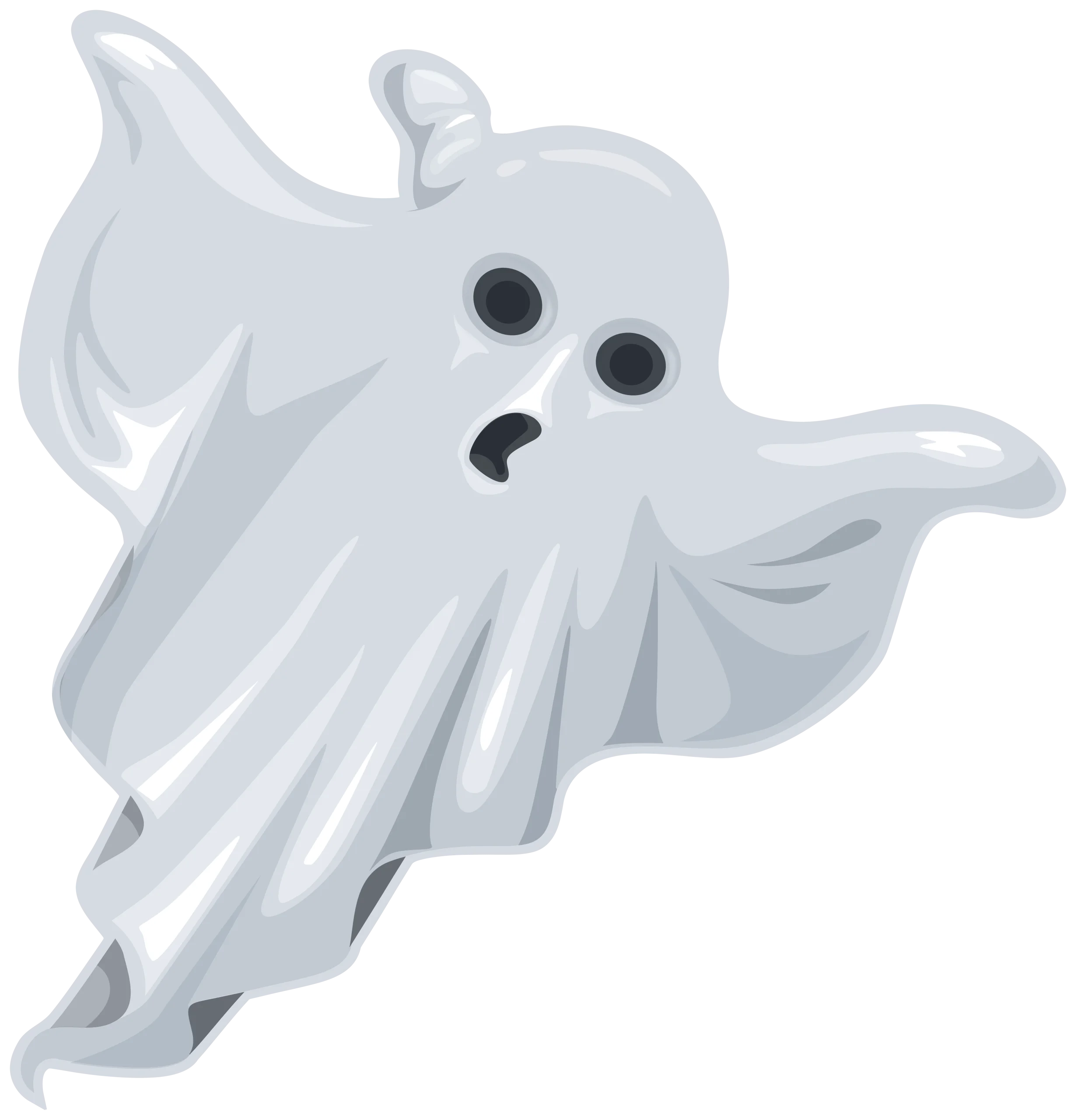Adorable Floating Spectral Friend: Whimsical Halloween Ghost Clipart Design