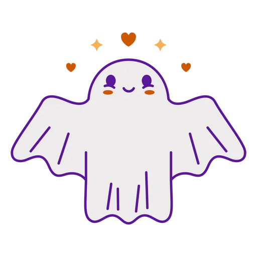 Adorable Kawaii Ghost Clipart: Cute Spectral Friend with Charming Expression
