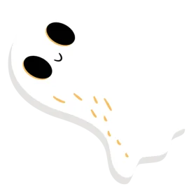 Adorable Minimalist Ghostly Companion Clipart with Playful Charm