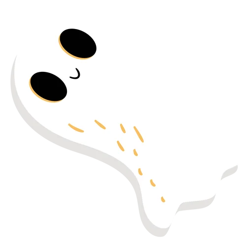 Adorable Minimalist Ghostly Companion Clipart with Playful Charm