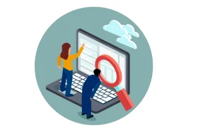 Digital Search and Analytics Exploration Clipart Illustration