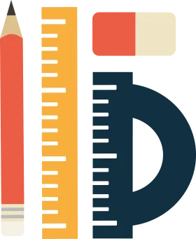 Educational and Office Supply Tools Minimalist Geometric Clipart Design