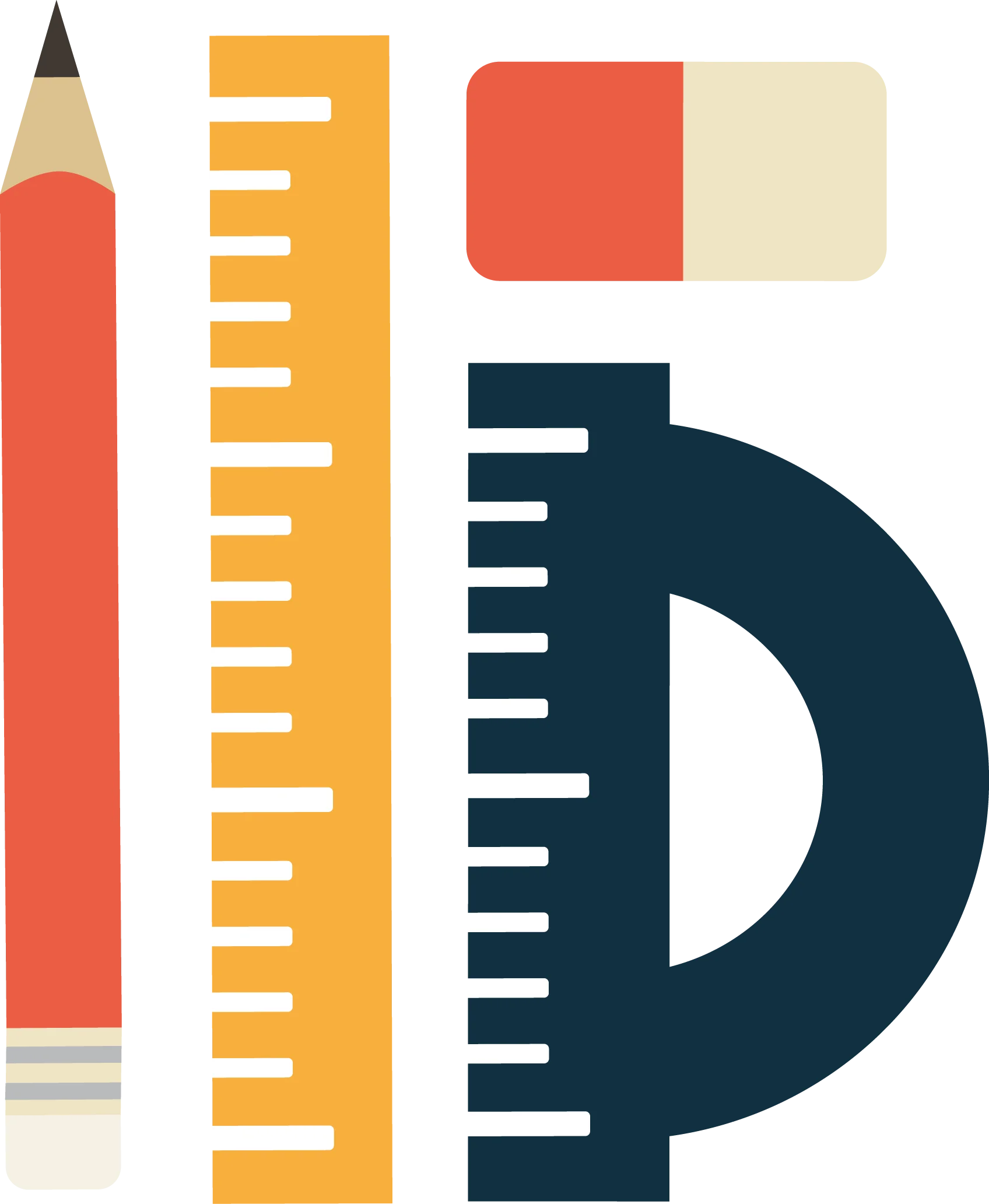 Educational and Office Supply Tools Minimalist Geometric Clipart Design