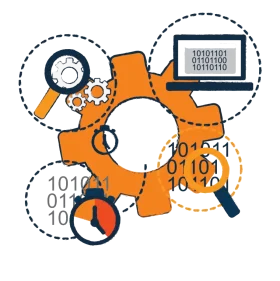 Innovative Data Processing and Technology Analysis Workflow Clipart Illustration