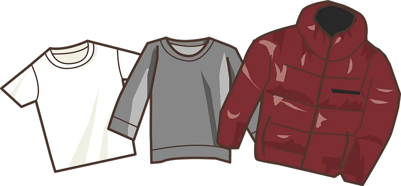 Layered Wardrobe Essential: Winter Clothing Clipart Collection