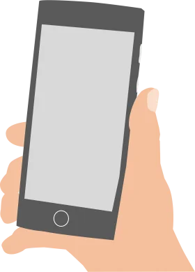 Minimalist Smartphone Clipart Illustration of Hand Holding Mobile Device