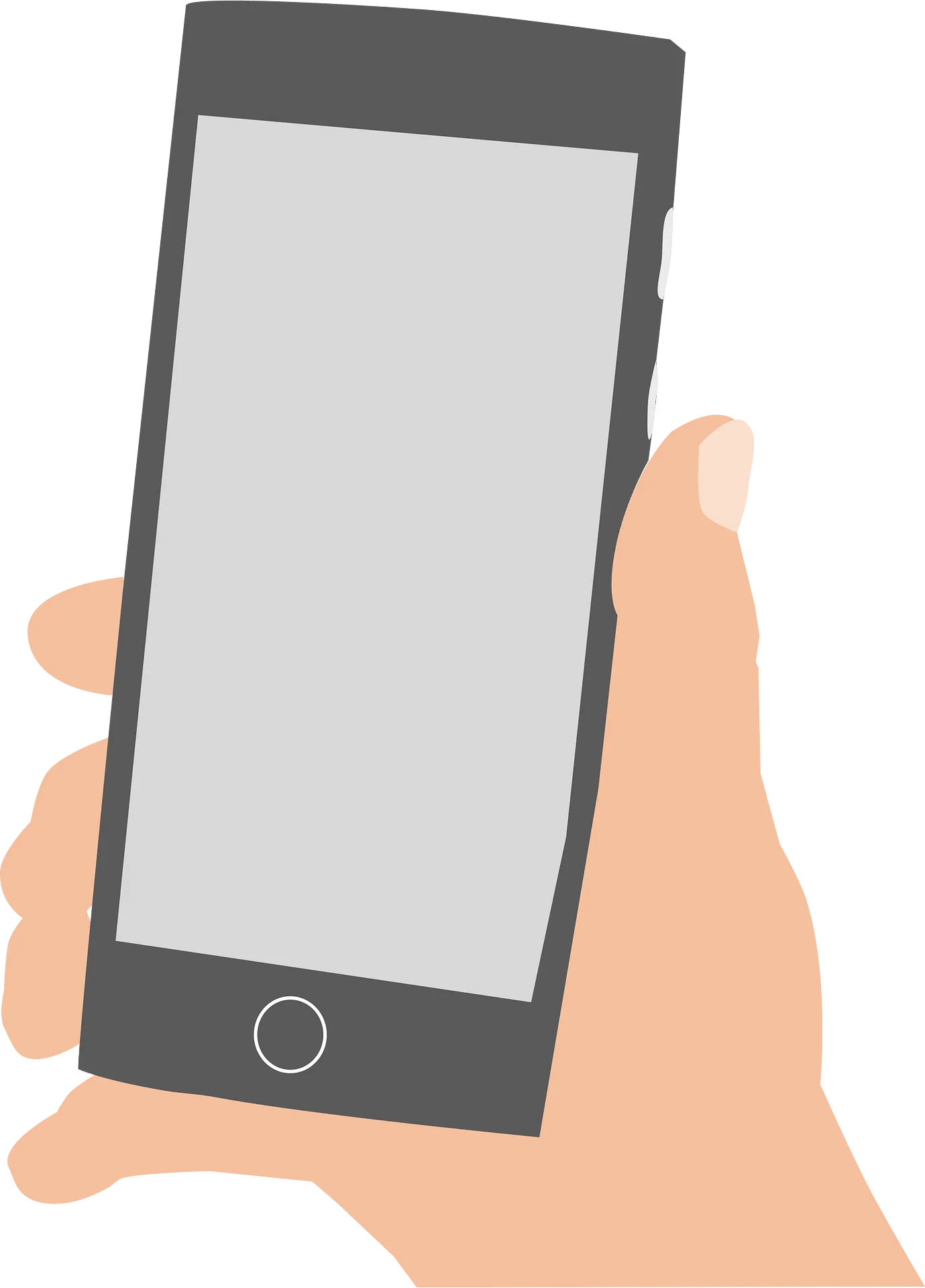 Minimalist Smartphone Clipart Illustration of Hand Holding Mobile Device