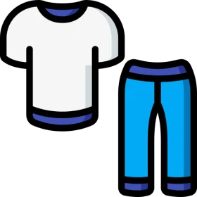 Simple Blue and White Basic Athletic Casual Clothing Clipart Set