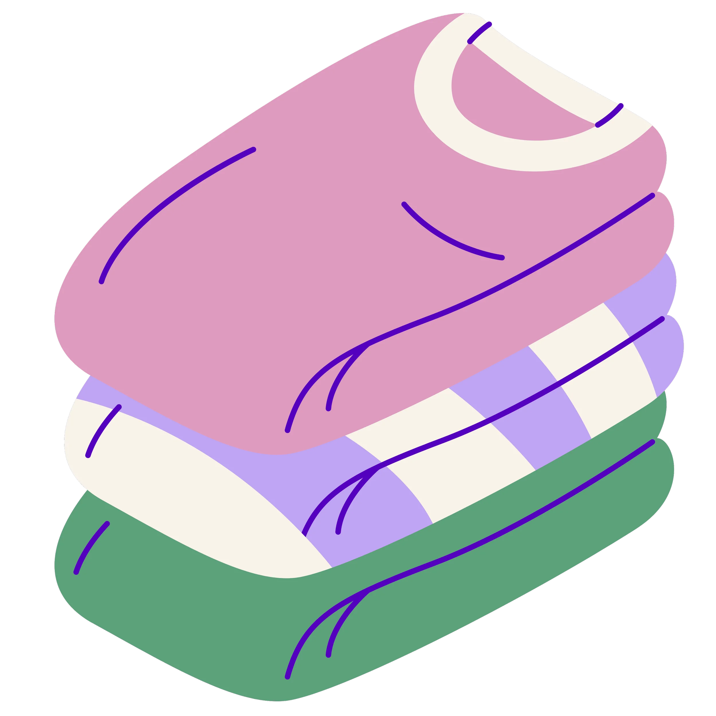 Stacked Soft Pastel T-Shirts Minimalist Clothing Clipart Design
