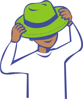 Stylish Green Fedora Hat Clipart Illustration with Artistic Minimalist Design