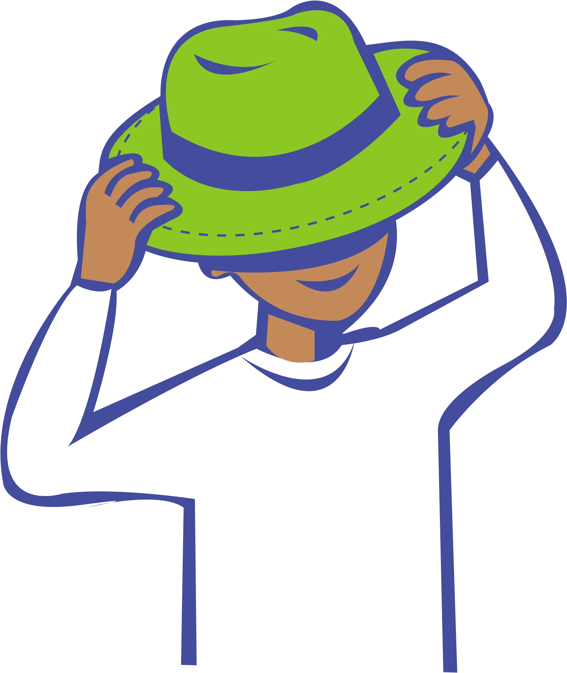 Stylish Green Fedora Hat Clipart Illustration with Artistic Minimalist Design