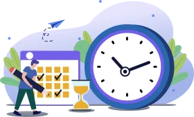 Time Management and Productivity Workflow Optimization Clipart Illustration