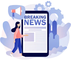 Breaking News Clipart Illustration Showcasing Digital Media and Journalism Concept