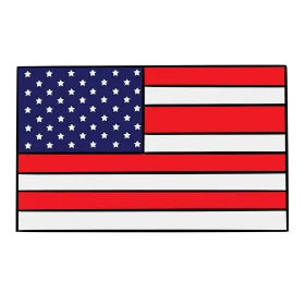 Classic United States National Flag Simplified Graphic Clipart Design