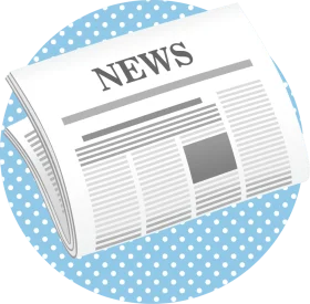 Crisp Folded Newspaper Clipart with Polka Dot Blue Background Design