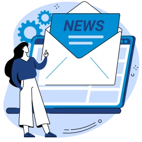 Digital News Communication Clipart Illustrating Modern Information Dissemination