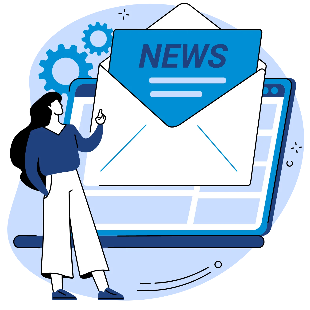 Digital News Communication Clipart Illustrating Modern Information Dissemination