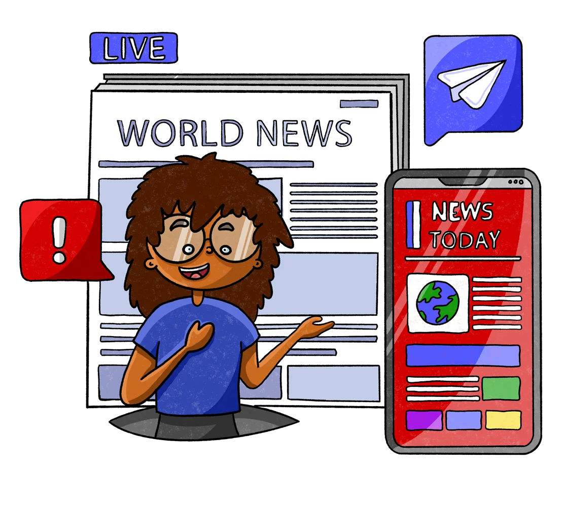 Digital News Reporting Clipart: Modern Journalism and Information Sharing