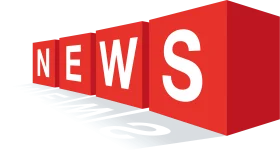 Dynamic Three-Dimensional Red News Clipart Logo Design with Perspective