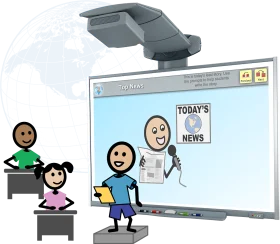 Educational News Presentation Clipart Illustrating Media Classroom Learning