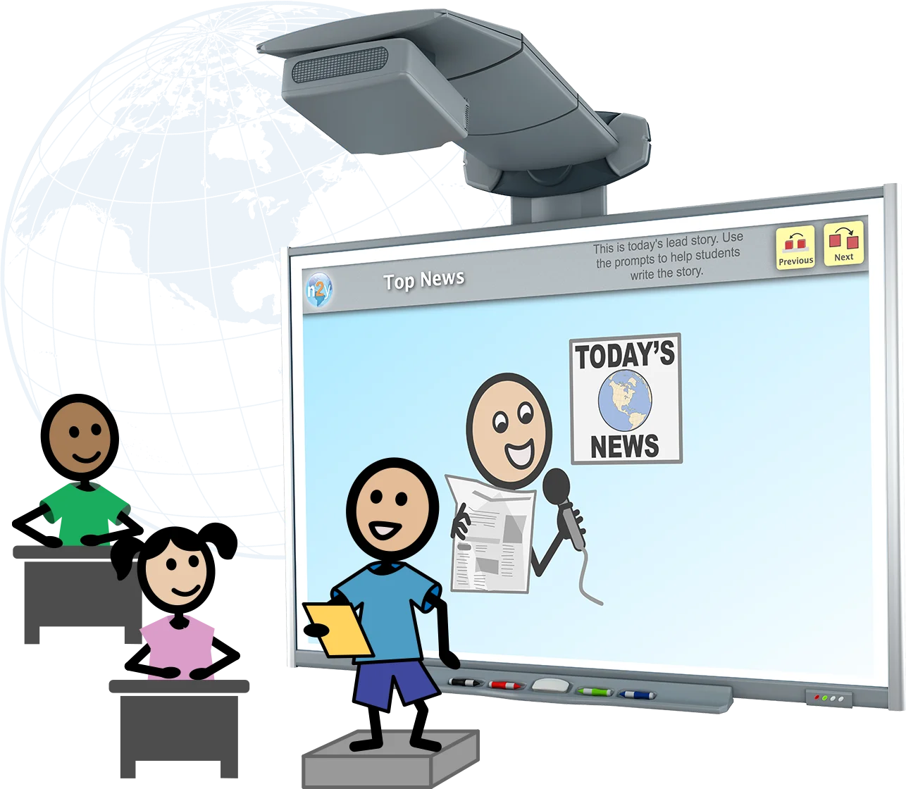 Educational News Presentation Clipart Illustrating Media Classroom Learning