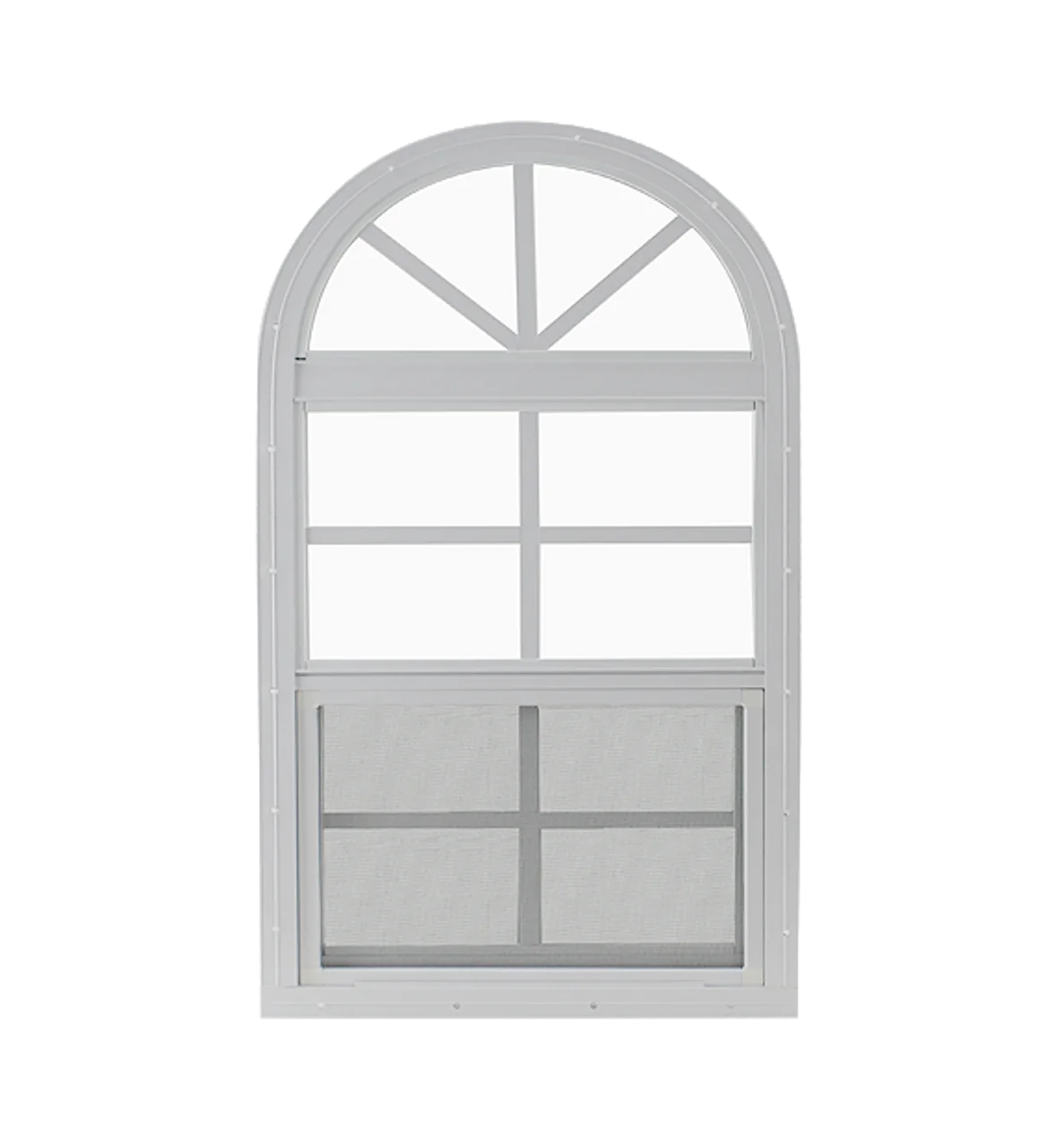 Elegant Arched Window Clipart with Classic Divided Pane Design