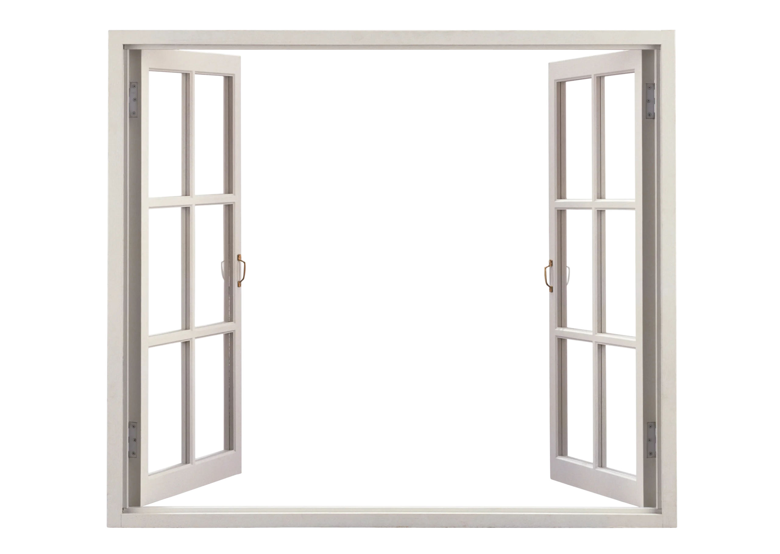 Elegant Open Double-Pane Window Clipart with Clean Minimalist Design