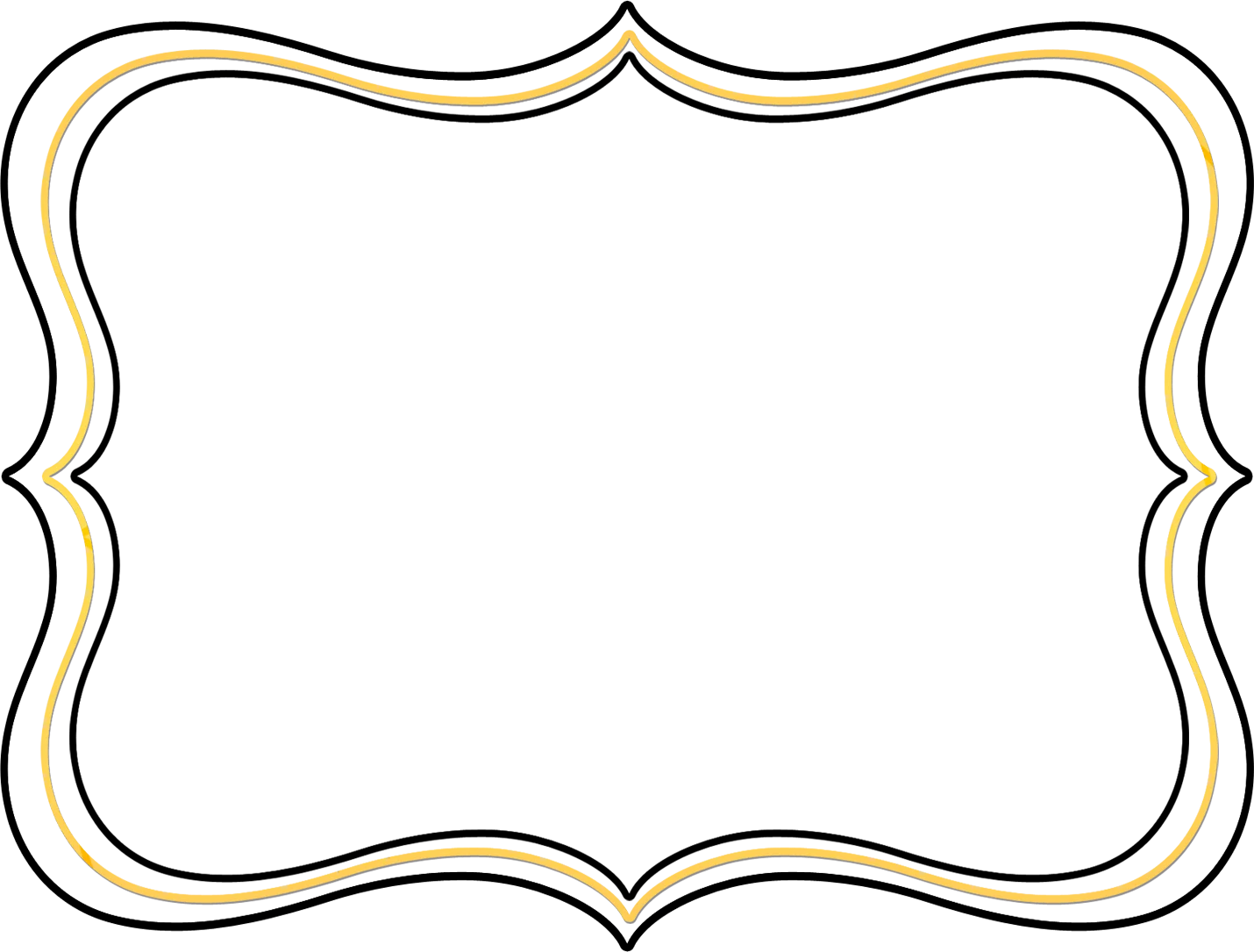 Elegant Ornate Decorative Frame Border with Graceful Curved Lines Clipart Design