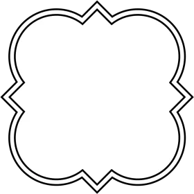 Elegant Quatrefoil Frame Outline - Decorative Geometric Clipart Design
