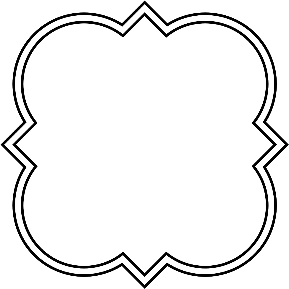 Elegant Quatrefoil Frame Outline - Decorative Geometric Clipart Design