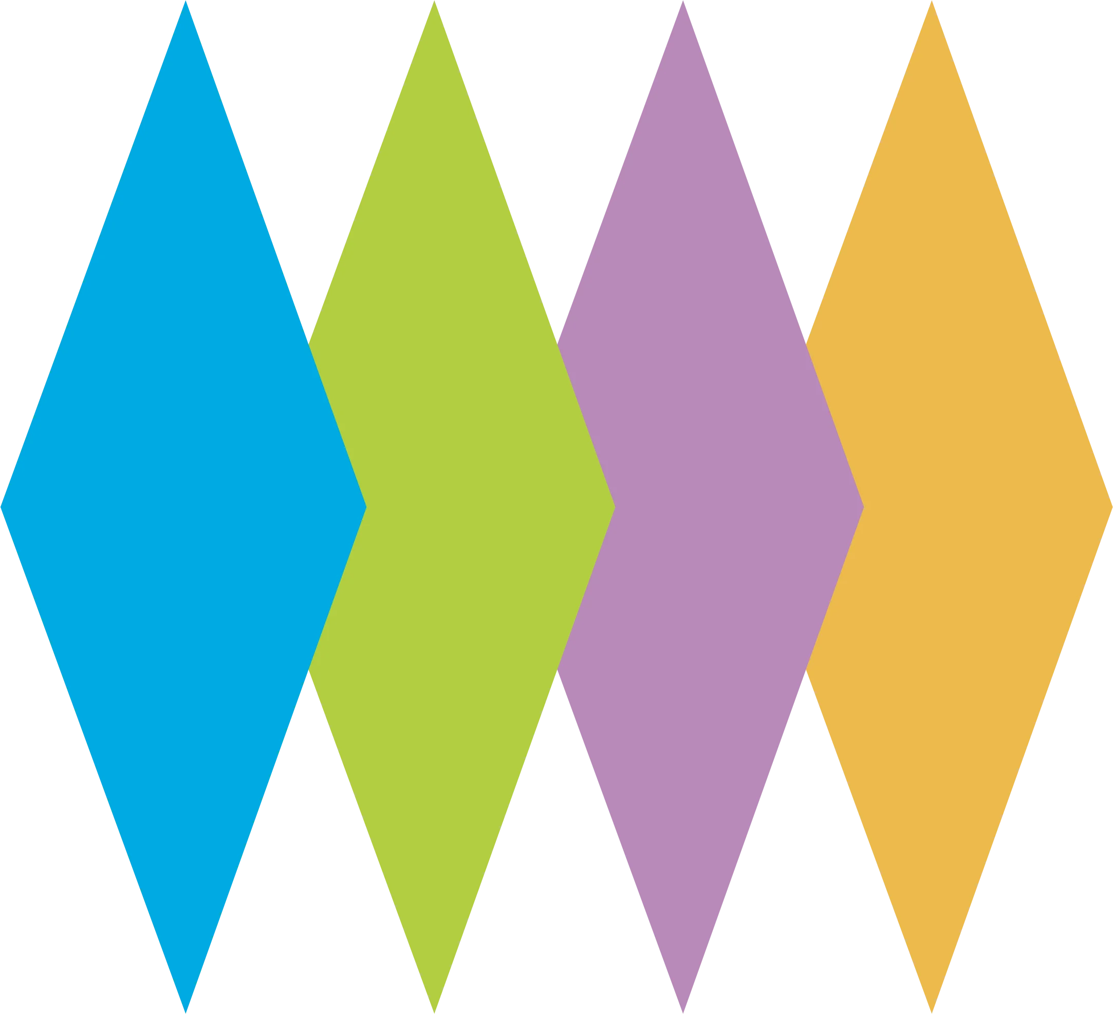 Geometric Diamond-Shaped Clipart with Colorful Overlapping Rhomboid Design
