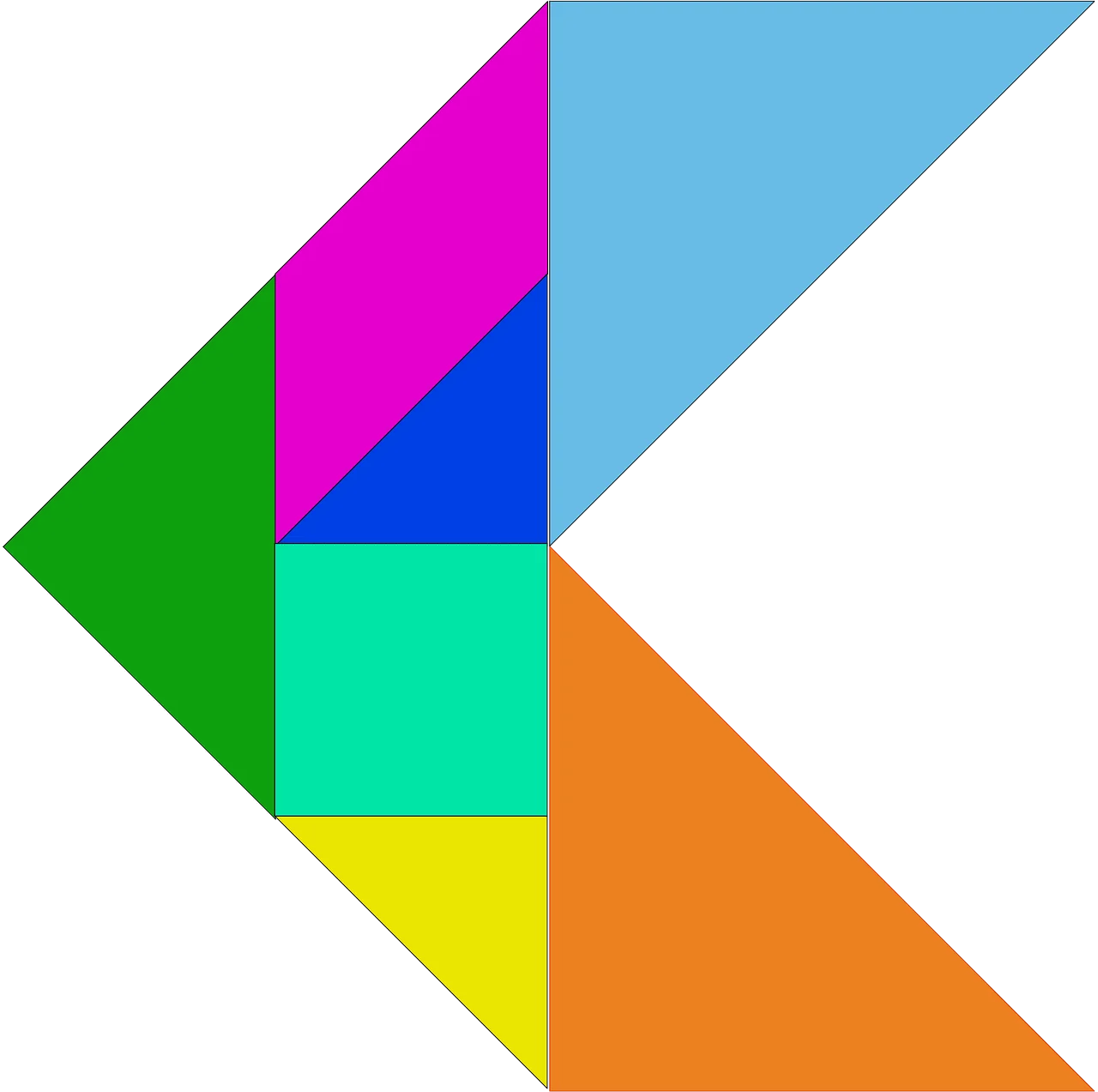 Geometric Mosaic Clipart: Interlocking Colorful Triangular Design