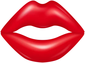 Glamorous Red Lips Clipart: Bold and Stylized Graphic Design Element