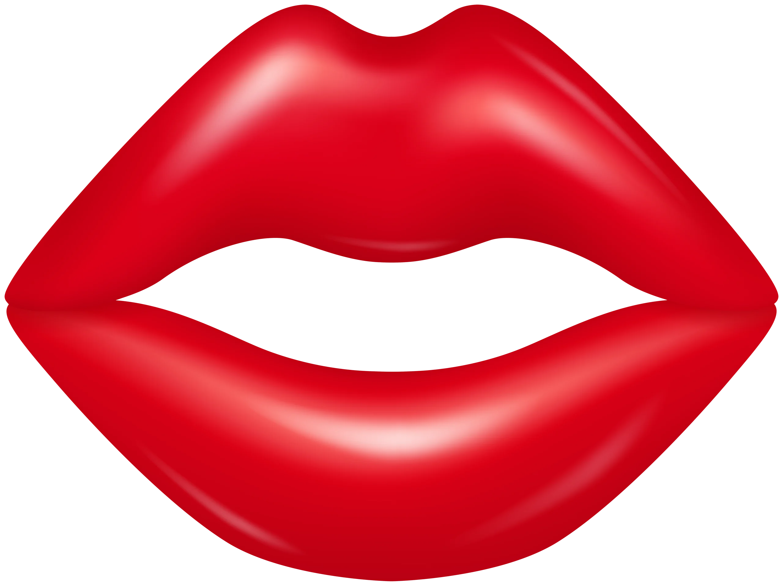 Glamorous Red Lips Clipart: Bold and Stylized Graphic Design Element