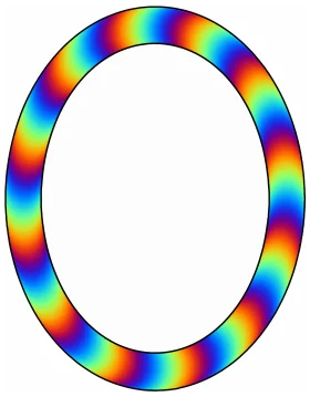 Iridescent Rainbow Spectrum Oval Frame Clipart with Smooth Color Gradient