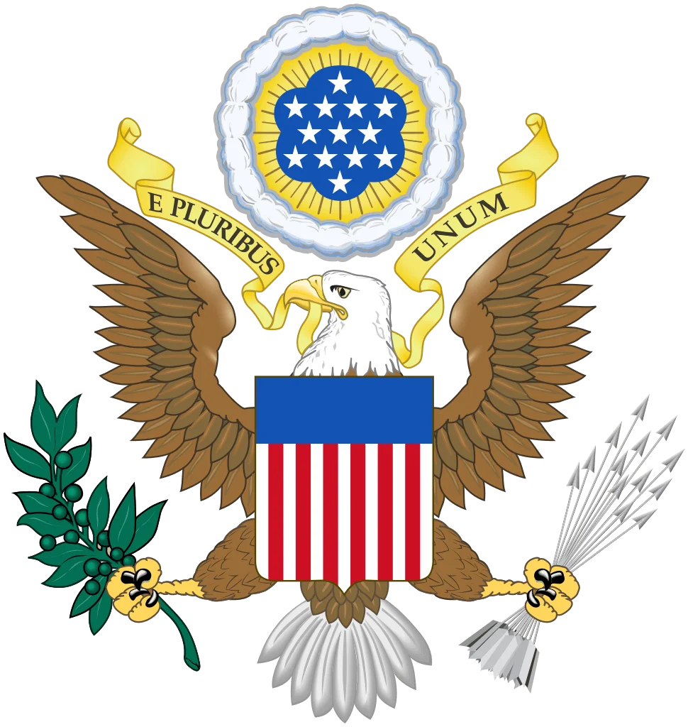 Official United States Great Seal Emblem Clipart with Heraldic National Symbols