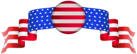 Patriotic American Flag Stars and Stripes Decorative Clipart Banner Design