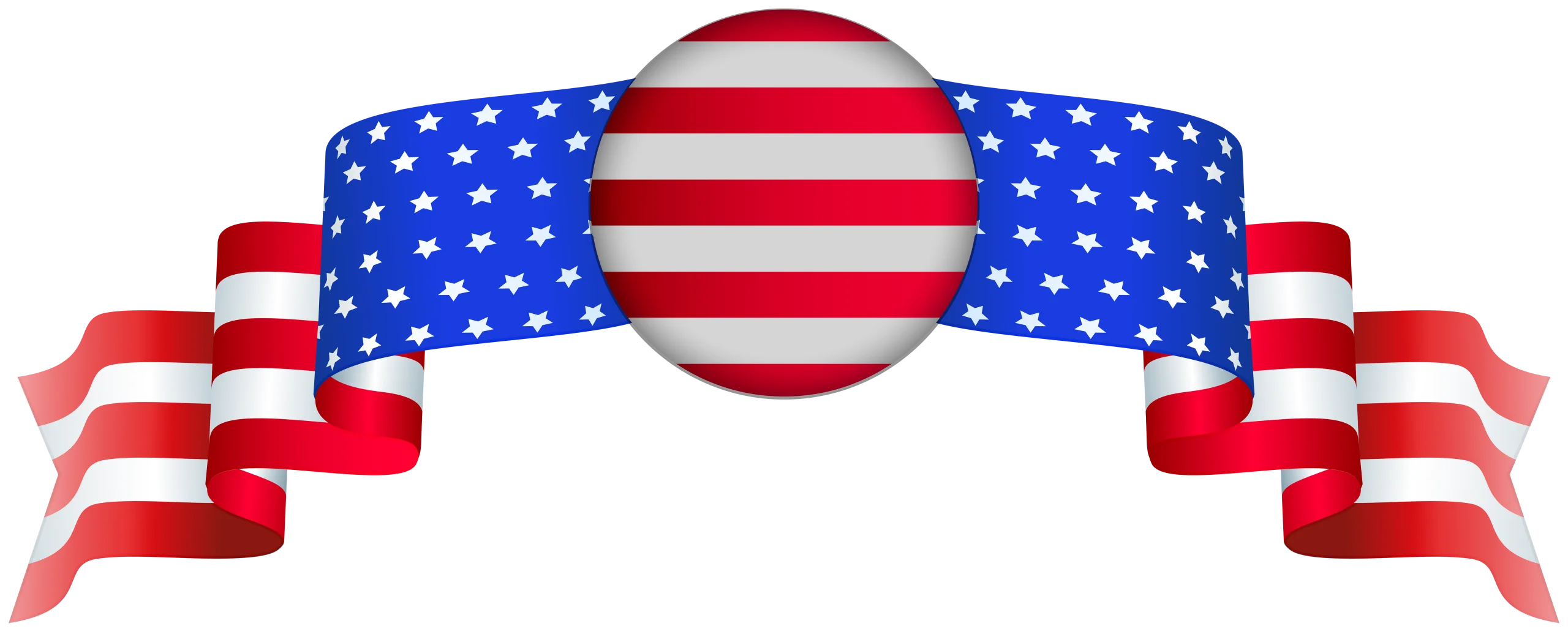 Patriotic American Flag Stars and Stripes Decorative Clipart Banner Design